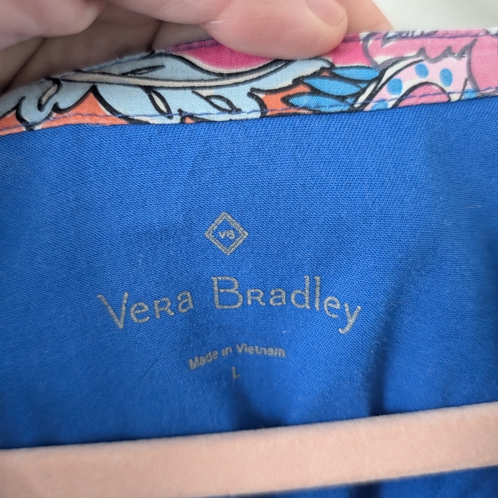 Vera Bradley Blue Scrub Top Size Large - Picture 2 of 7